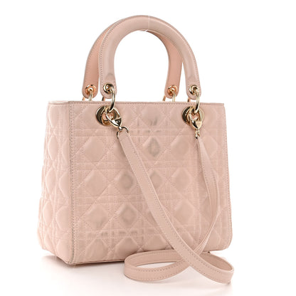 Christian Dior Lambskin Cannage Medium Lady Dior Light Pink 3 of 13