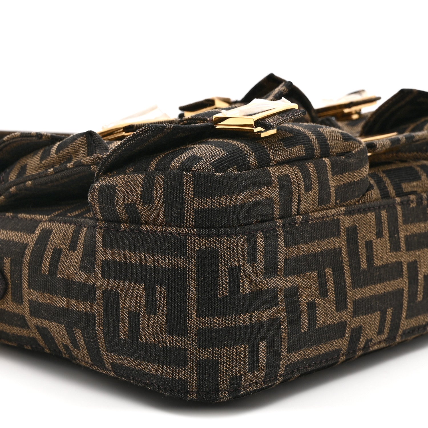 Fendi Fabric Jacquard FF 1974 Multipocket Baguette Tobacco Moro