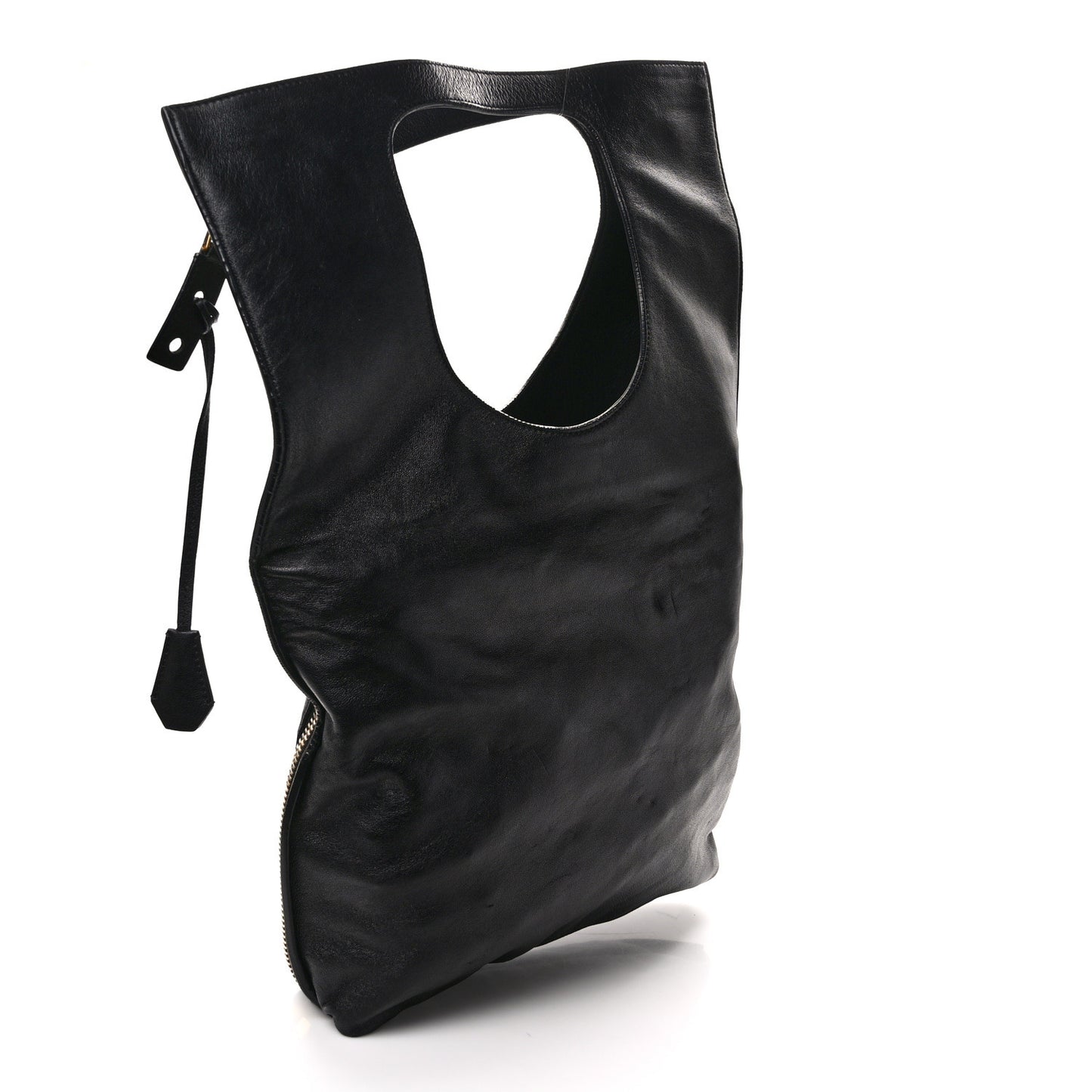 Ramskin Large Alix Padlock Zip Shoulder Bag Black