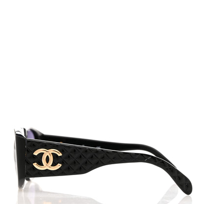 Chanel Acetate Quilted Sunglasses 01450 Black 3 of 6