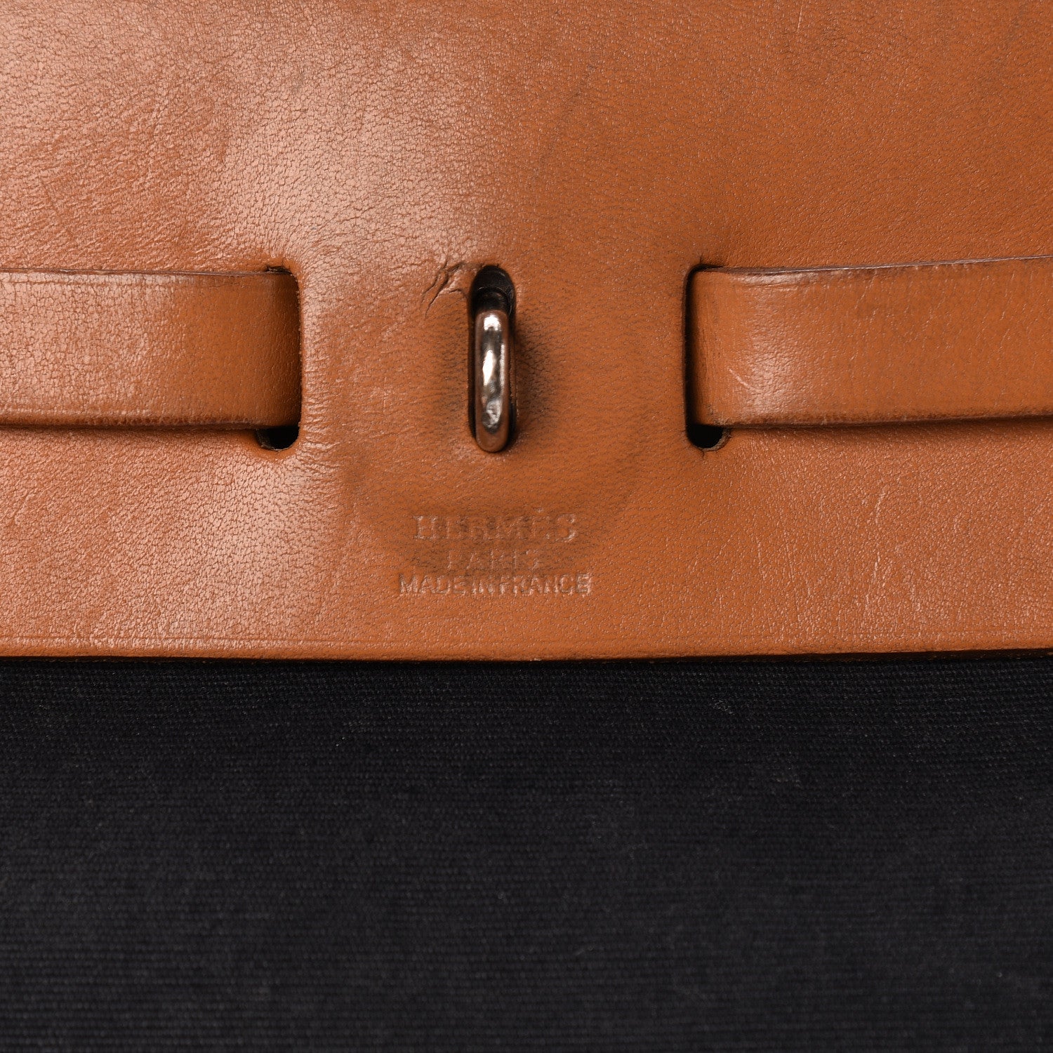 Hermes Toile Vache Calfskin Herbag PM 30 Black Natural 7 of 23
