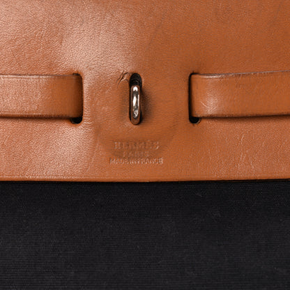 Hermes Toile Vache Calfskin Herbag PM 30 Black Natural 7 of 23