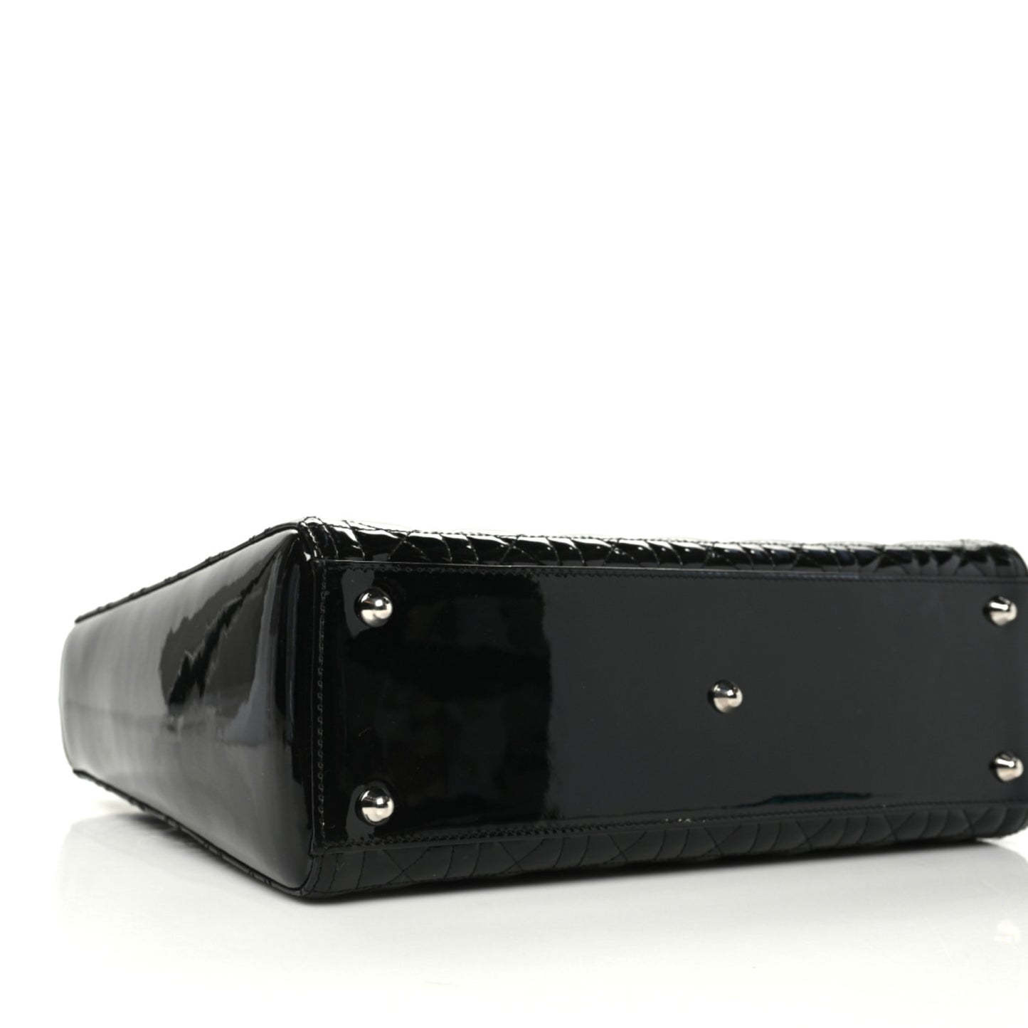 Patent Cannage Large Lady Dior Black