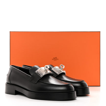 Hermes Calfskin Womens Hot Loafer 37 Black 9 of 9