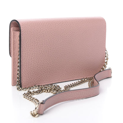 Gucci Dollar Calfskin Interlocking G Chain Wallet Soft Pink 3 of 11