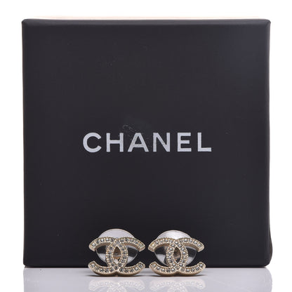 Chanel Crystal CC Earrings Gold 7 of 7