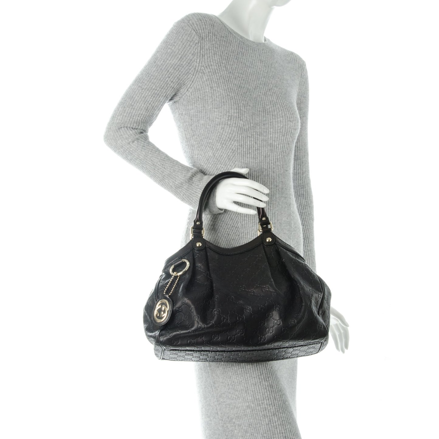 Guccissima Medium Sukey Tote Black