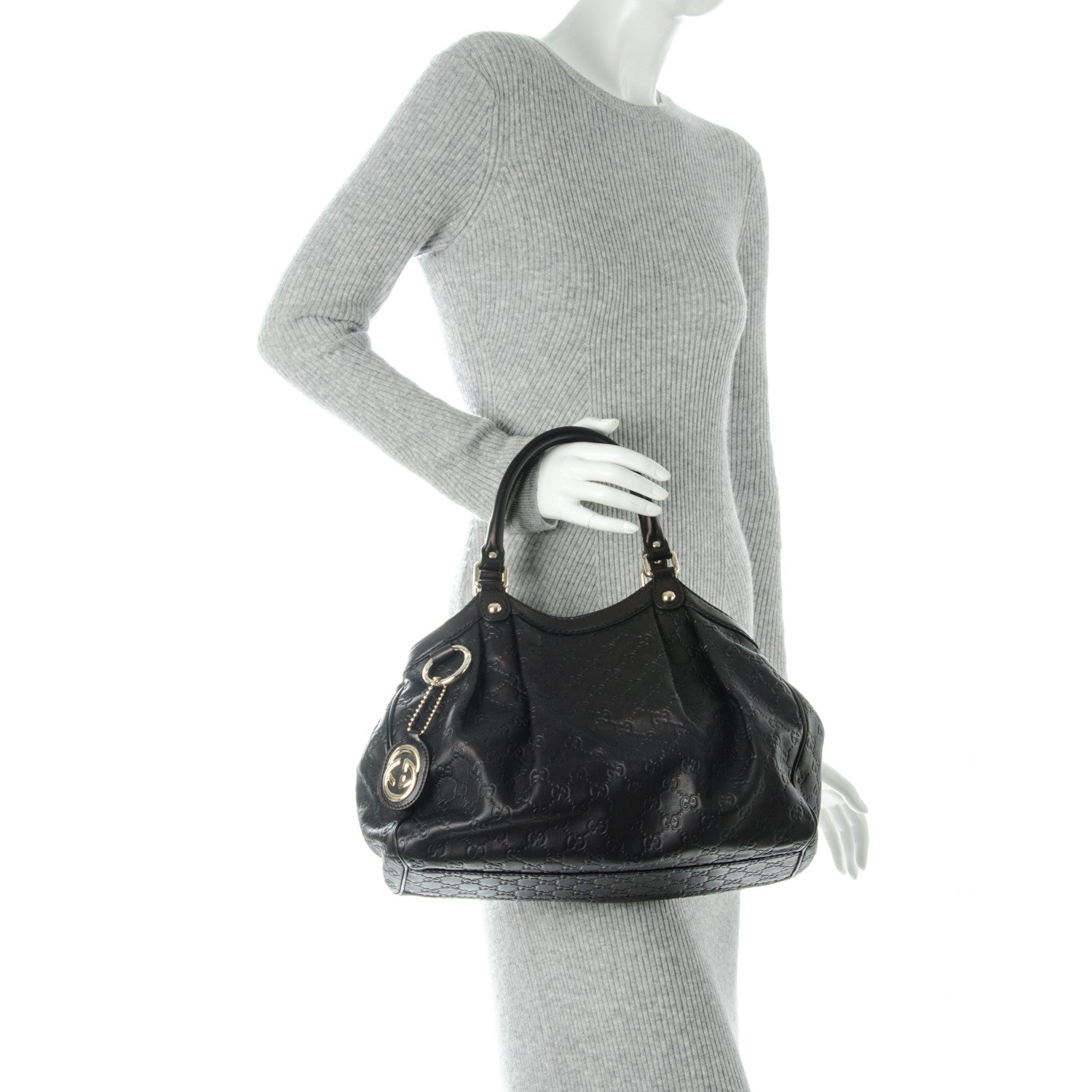 Gucci Guccissima Medium Sukey Tote Black 2 of 7