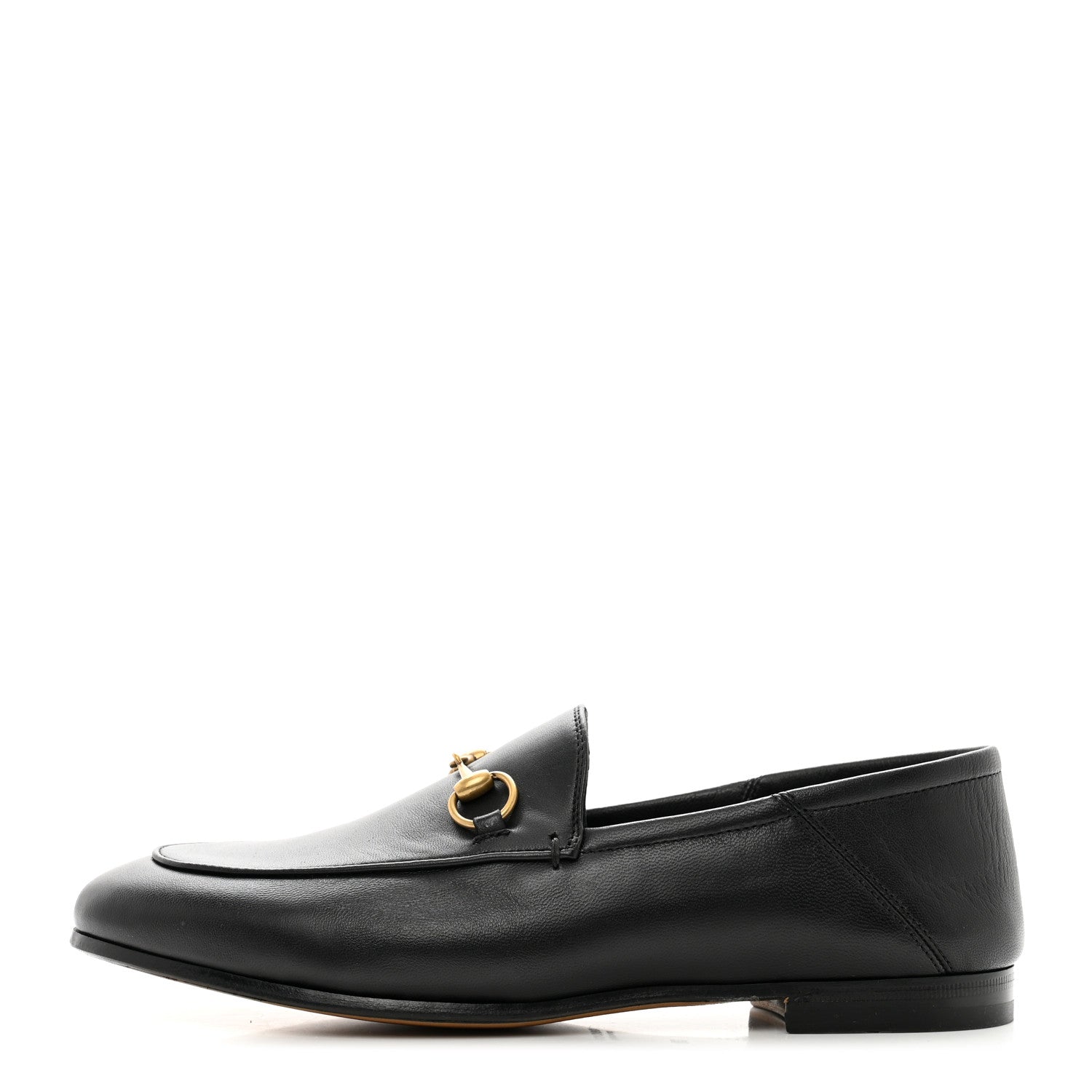 Gucci Lambskin Womens Brixton Horsebit Loafers 38 Black 1 of 8