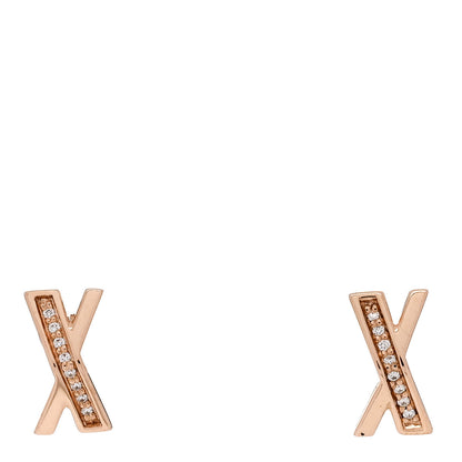 Tiffany 18K Rose Gold Diamond Atlas X Earrings 1 of 5