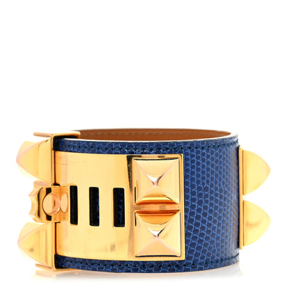 Hermes Lizard Collier De Chien CDC Bracelet T2 Bleu Saphir 3 of 6