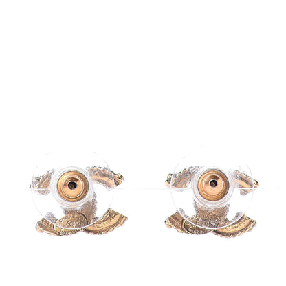 Chanel Crystal Twisted CC Earrings Gold 4 of 5