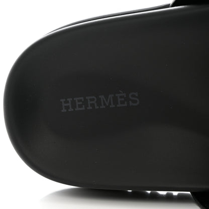 Hermes Calfskin Womens Chypre Sandals 38 Black 7 of 9