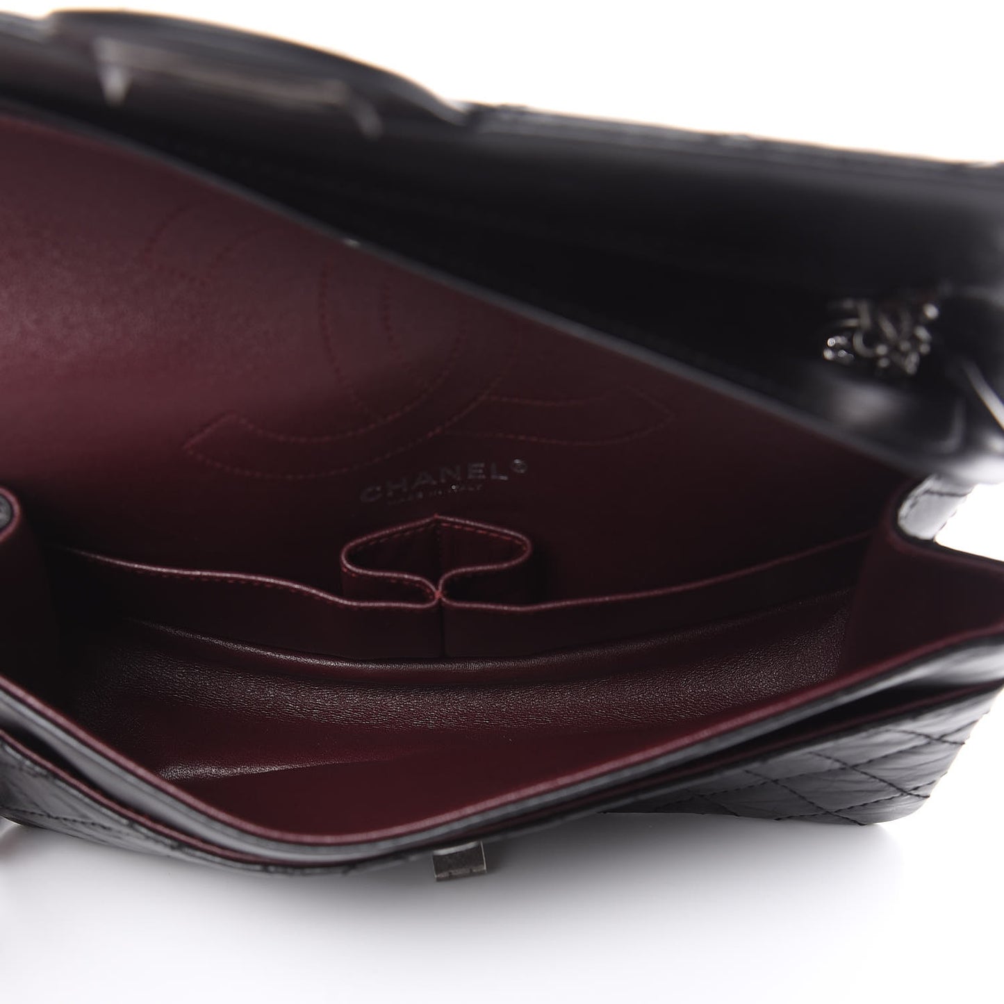 Aged Calfskin Quilted 2.55 Reissue 225 Flap Black