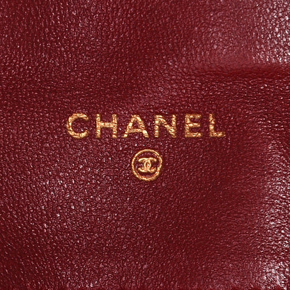 Chanel Lambskin Diamond Stitched Pouch Red 6 of 8