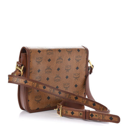 MCM Visetos Small Flap Shoulder Bag Cognac 3 of 14