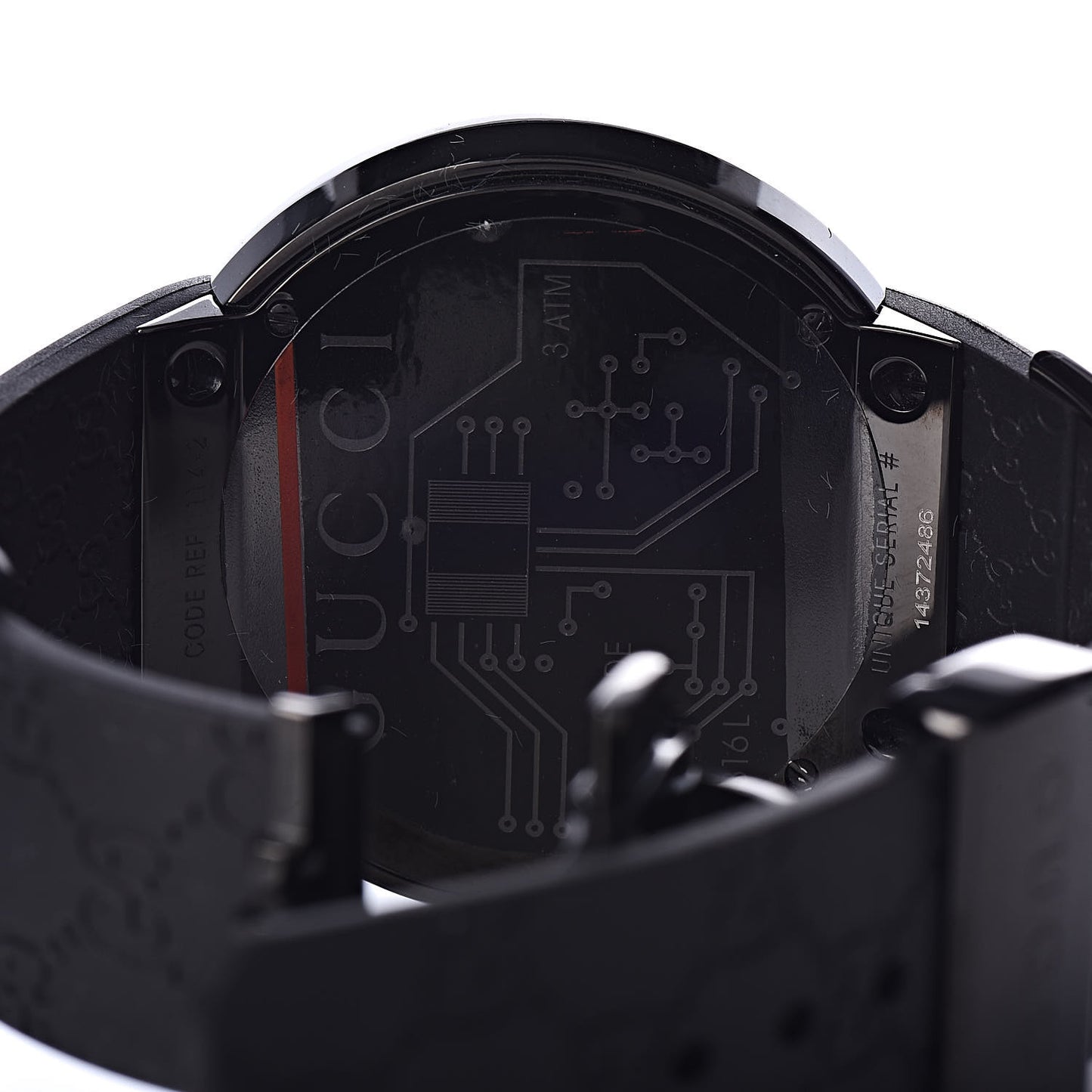 Stainless Steel Rubber 45mm Digital I-Gucci Web Watch Black