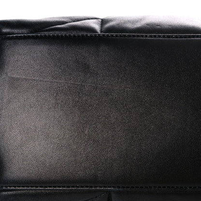 Saint Laurent Lambskin Quilted Medium Loulou Puffer Monogram Chain Satchel Black 15 of 15
