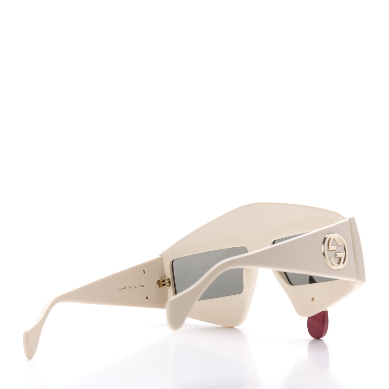 Gucci Acetate Crystal Hollywood Forever Tear Drop Sunglasses GG0359S Ivory 4 of 9