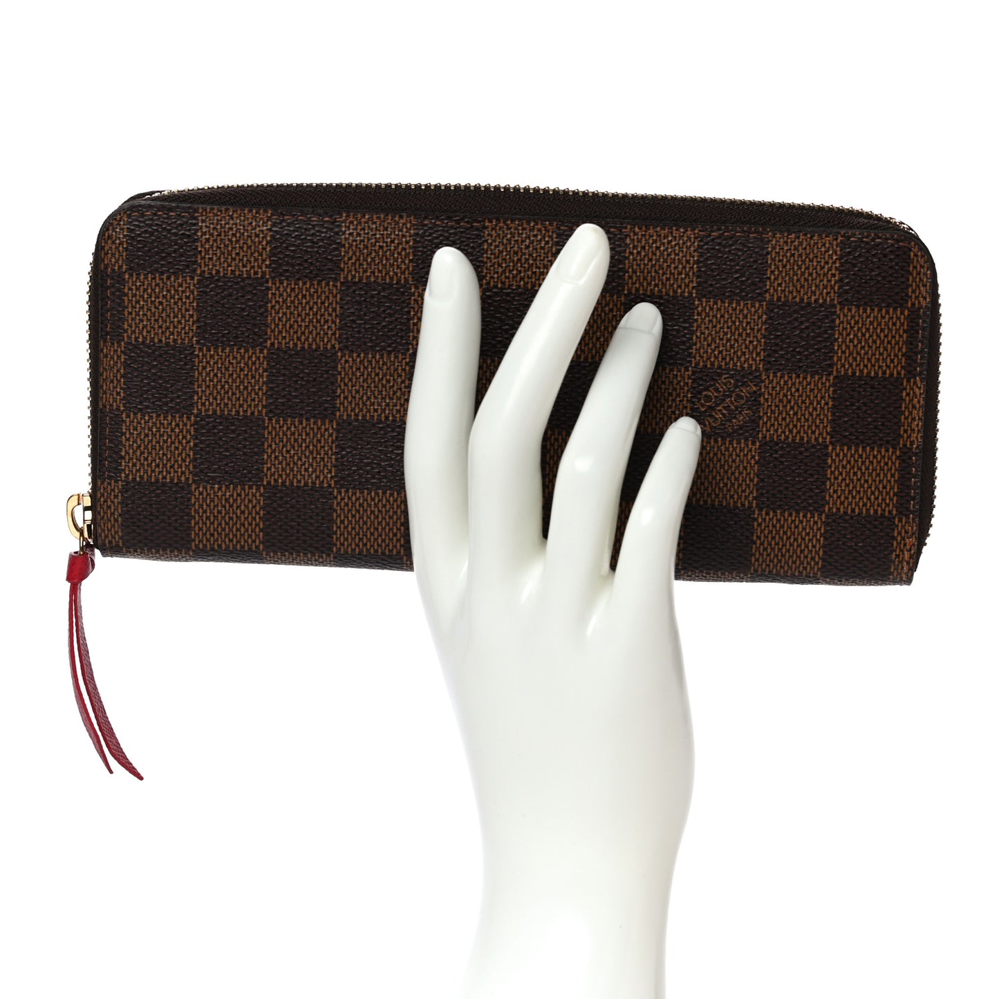 Damier Ebene Clemence Wallet Cherry