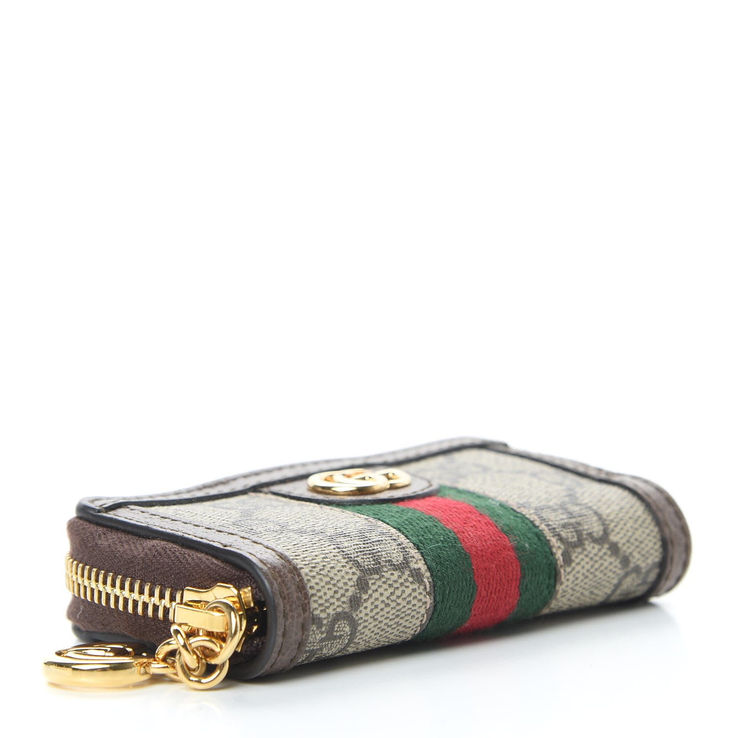 Gucci GG Supreme Monogram Web Ophidia Zip Around Key Case Beige New Acero 4 of 7