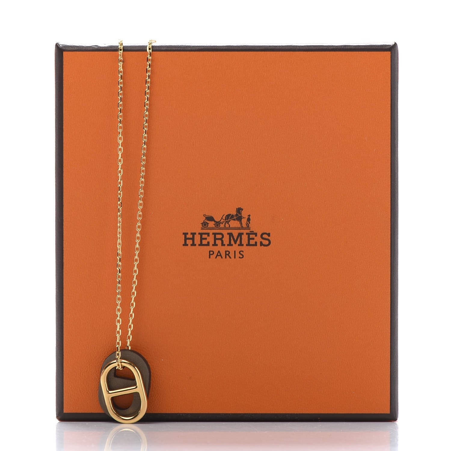 Hermes Swift O'Maillon Pendant Necklace Etoupe 8 of 8