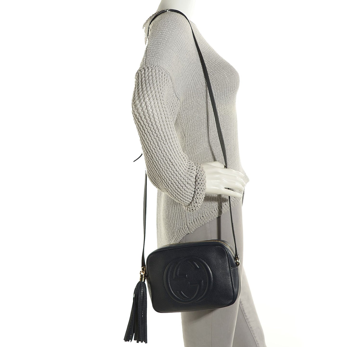 Pebbled Calfskin Small Soho Disco Bag Blue