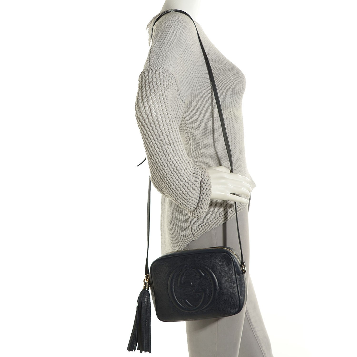 Gucci Pebbled Calfskin Small Soho Disco Bag Blue 2 of 9