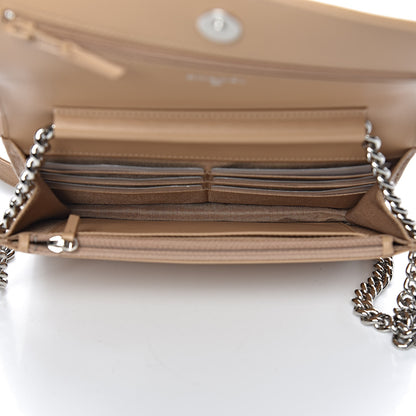 Chanel Caviar Quilted Boy Wallet On Chain WOC Beige 5 of 12