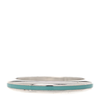 Tiffany Sterling Silver Enamel Stackable Ring Blue 54 7 3 of 5