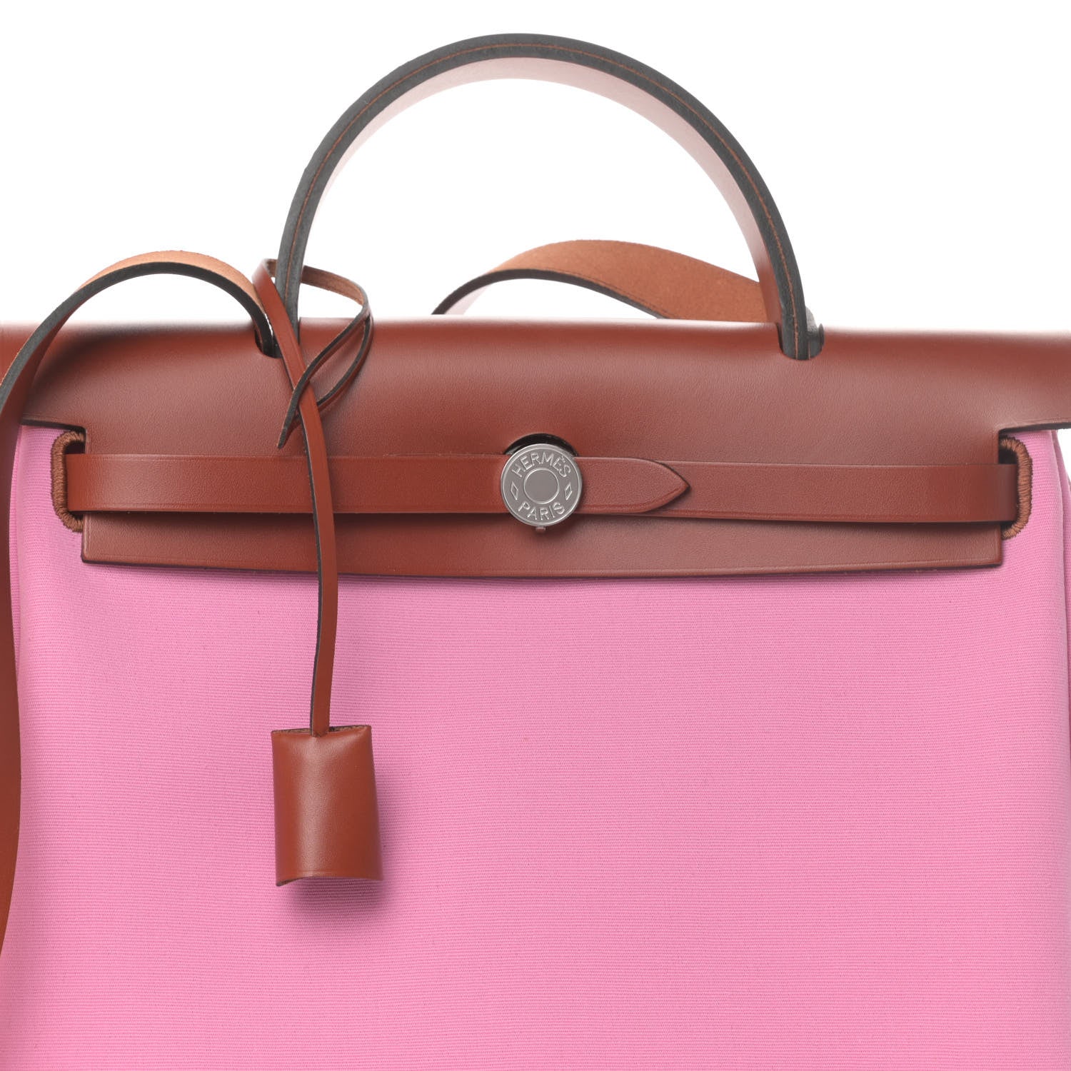 Hermes Military Toile Vache Hunter Herbag Zip Retourne PM 31 Bubblegum 9 of 14