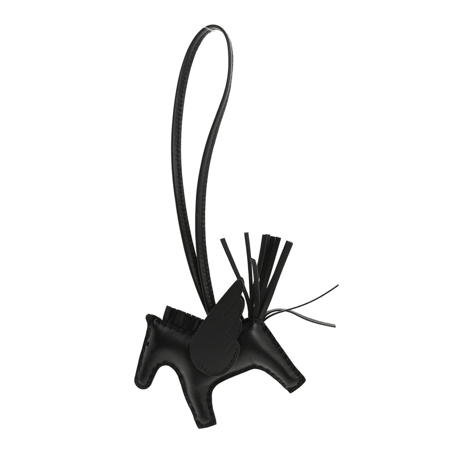 Milo Lambskin Grigri Rodeo Pegase Horse Bag Charm PM So Black
