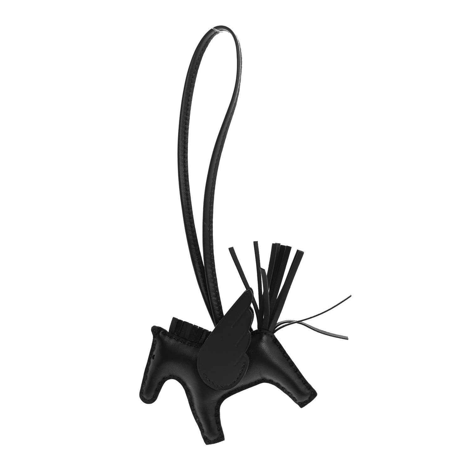 Hermes Milo Lambskin Grigri Rodeo Pegase Horse Bag Charm PM So Black 1 of 5