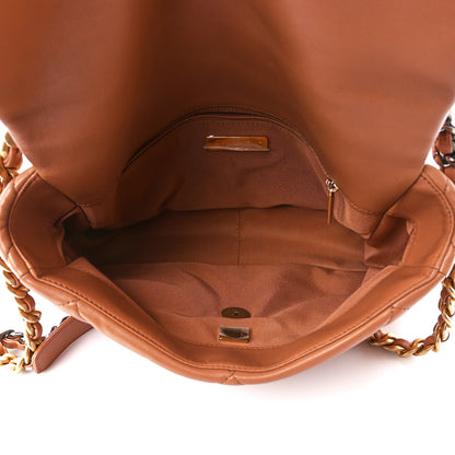 Chanel Lambskin Quilted Large Chanel 19 Flap Brown 5 of 10