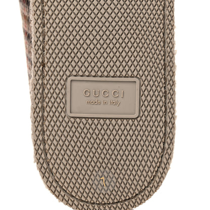 Gucci Wool Tweed Plaid Houndstooth Mens Fria Horsebit Loafers 7 Mahogany Black 6 of 8