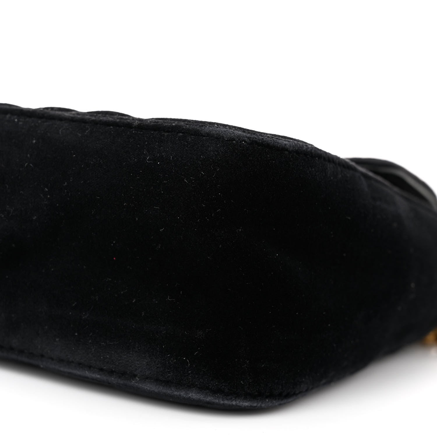 Gucci Velvet Matelasse Small GG Marmont Shoulder Bag Black 10 of 10