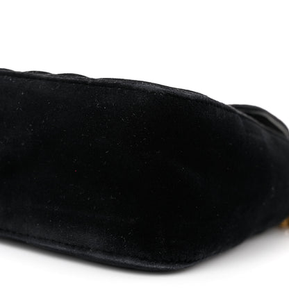 Gucci Velvet Matelasse Small GG Marmont Shoulder Bag Black 10 of 10