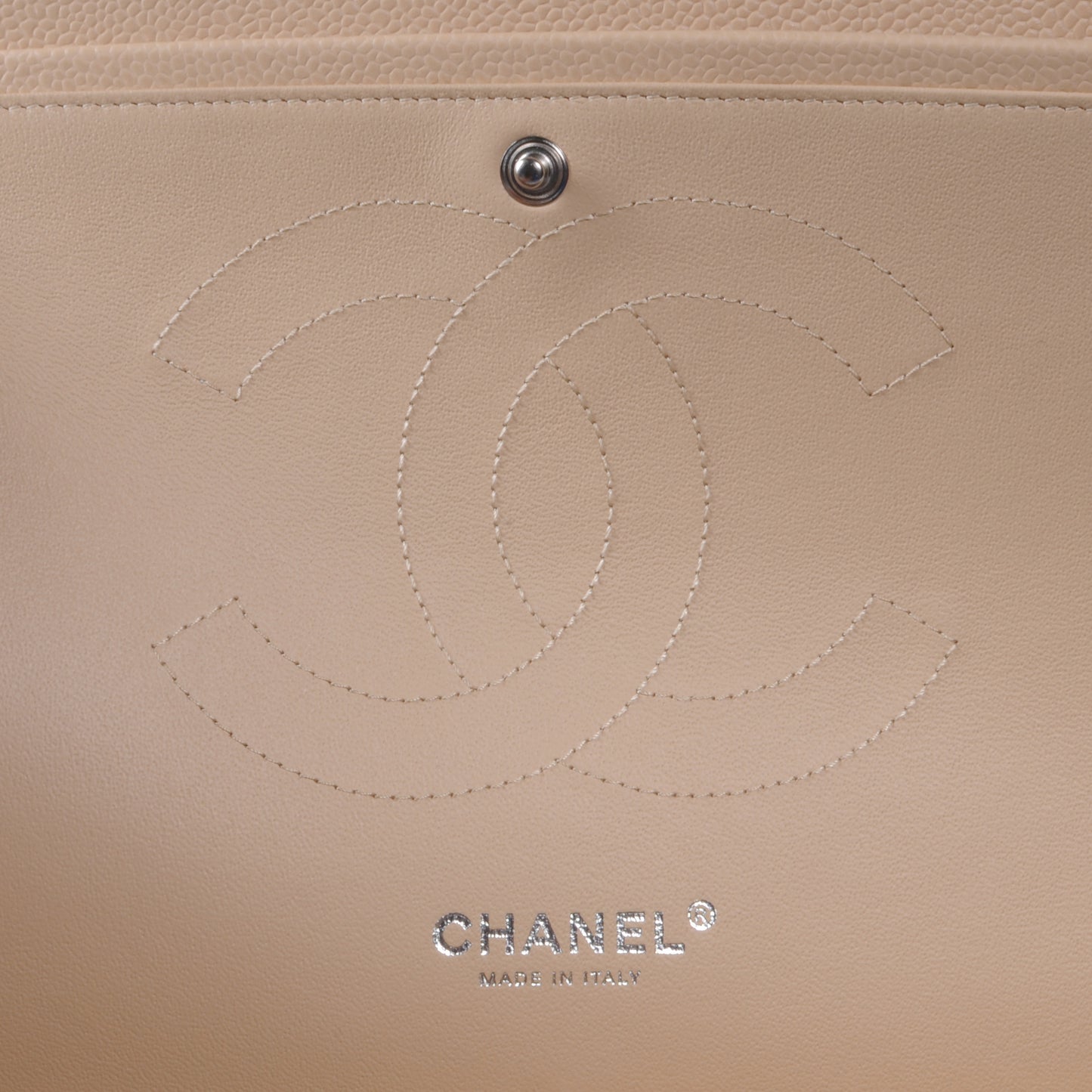 Caviar Jumbo Double Flap Beige Clair