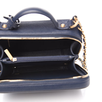 Chanel Caviar Quilted Medium CC Filigree Vanity Case Navy 4 of 9