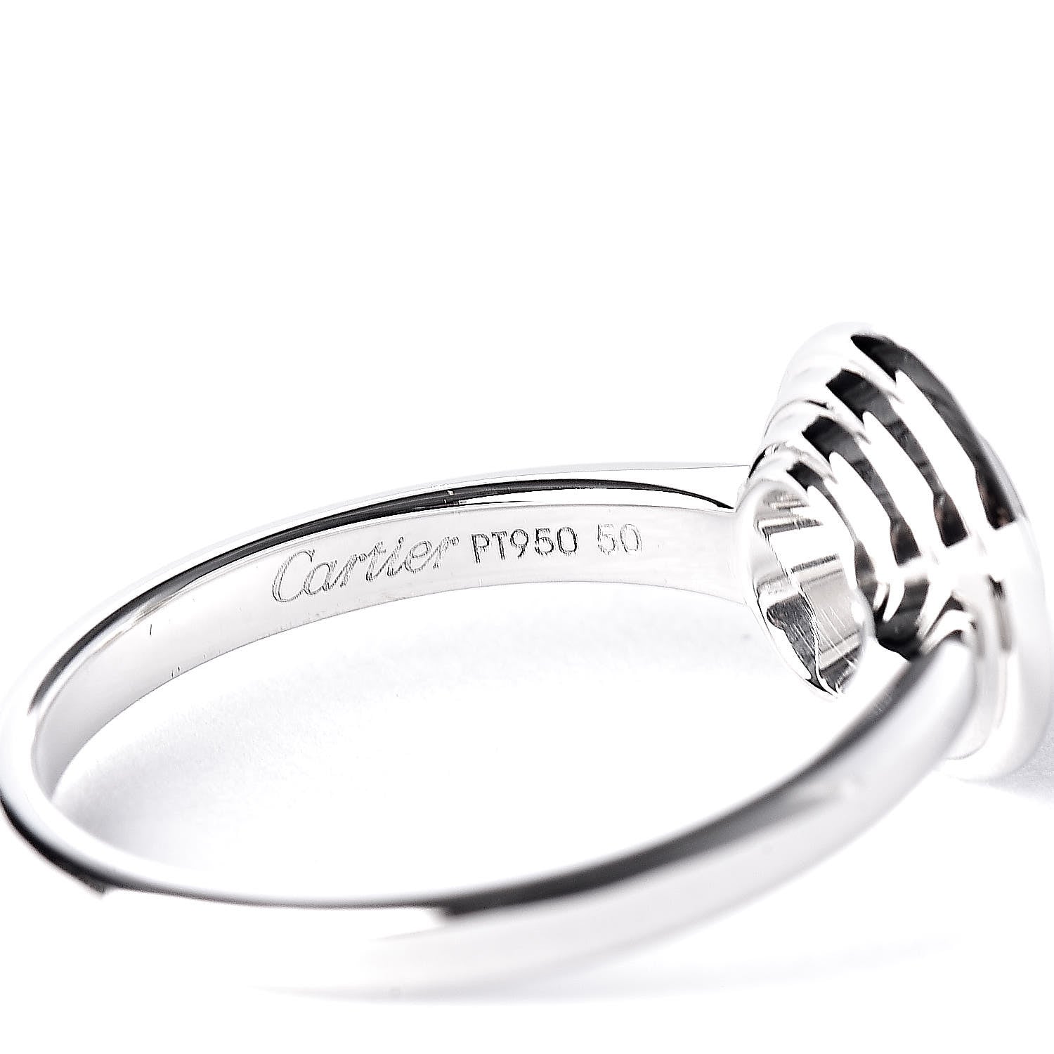 Cartier Platinum Diamond .46ct D'Amour Solitaire Engagement Ring 50 5.25 4 of 10