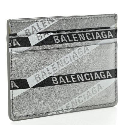 Balenciaga Metallic Calfskin Losange Monogram Everyday Multi Card Case Silver Black White 3 of 6