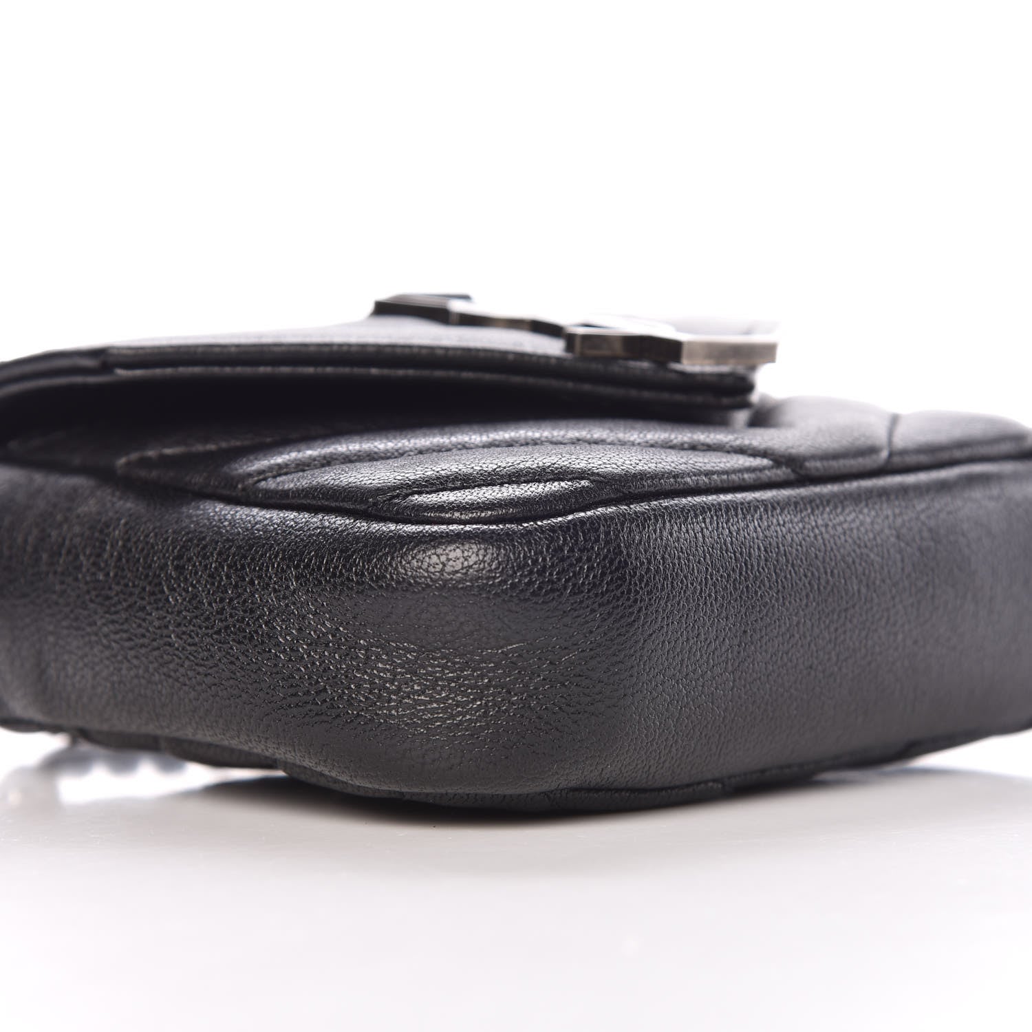 Saint Laurent Sheepskin Matelasse Chevron Monogram Mini College Bag Black 7 of 8