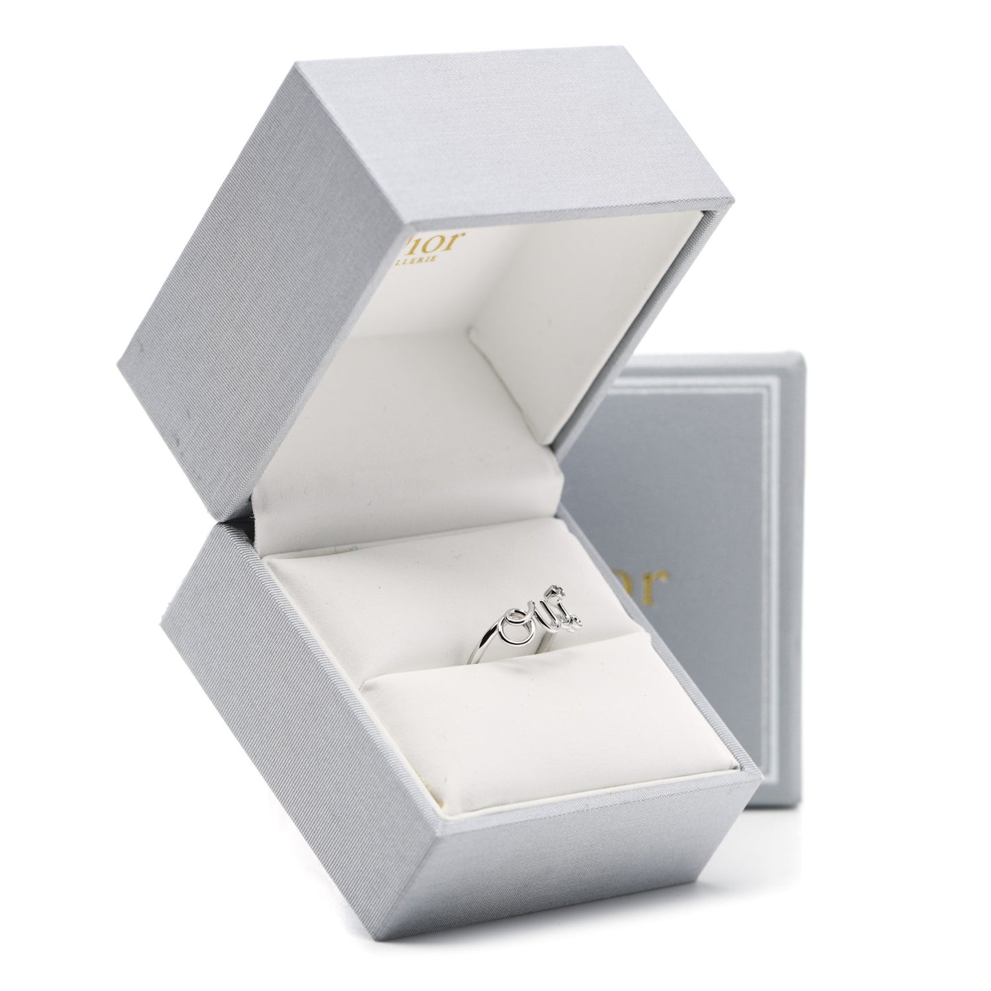 18K White Gold Diamond Oui Ring 49 4.75