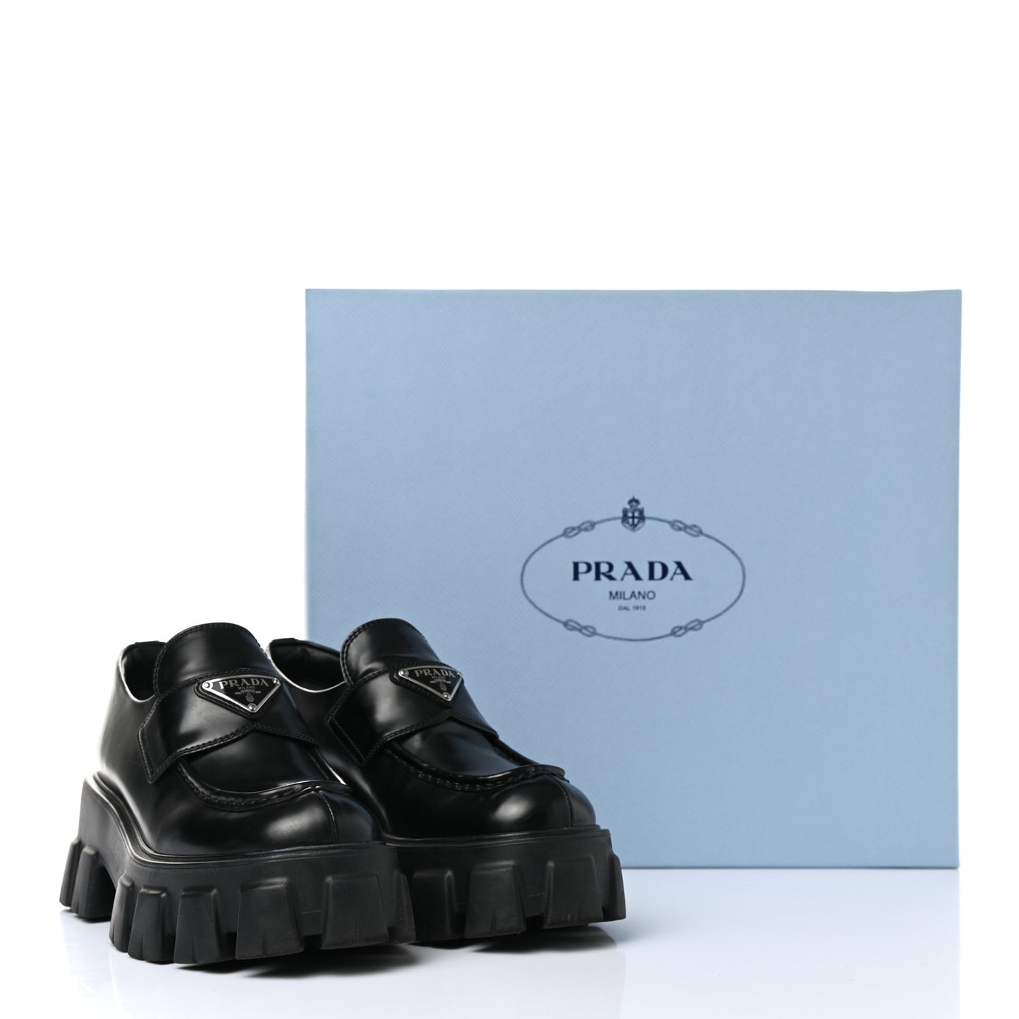 Spazzolato Rois Metal Triangle Logo Monolith 55mm Loafers 37 Black
