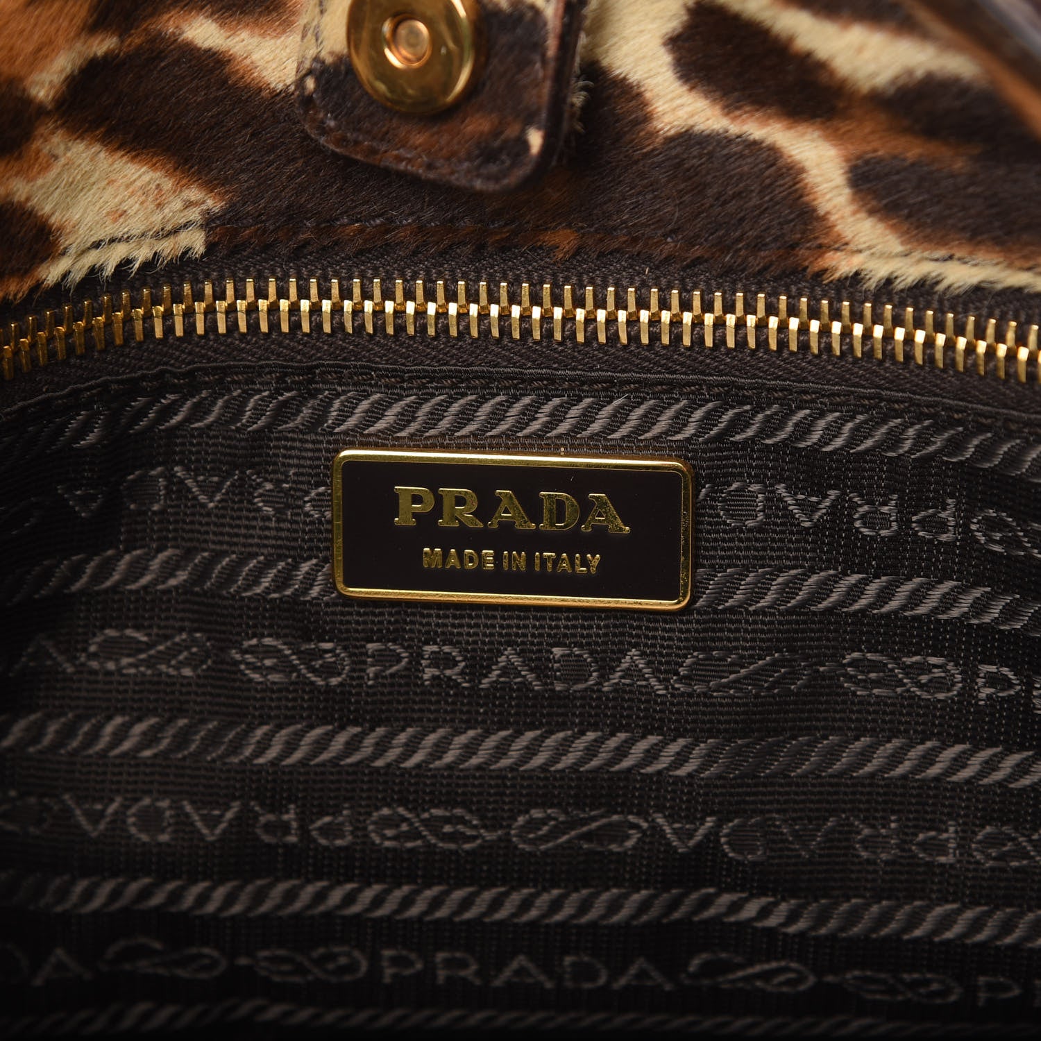 Prada Calf Hair Leopard Print Shoulder Bag Avorio 10 of 14