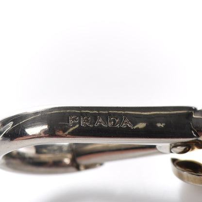 Prada Saffiano Studded Heart Keychain Charm Black 3 of 3