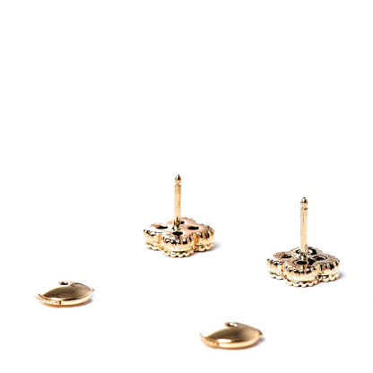 Van Cleef & Arpels 18K Yellow Gold Black Onyx Sweet Alhambra Earrings 3 of 4