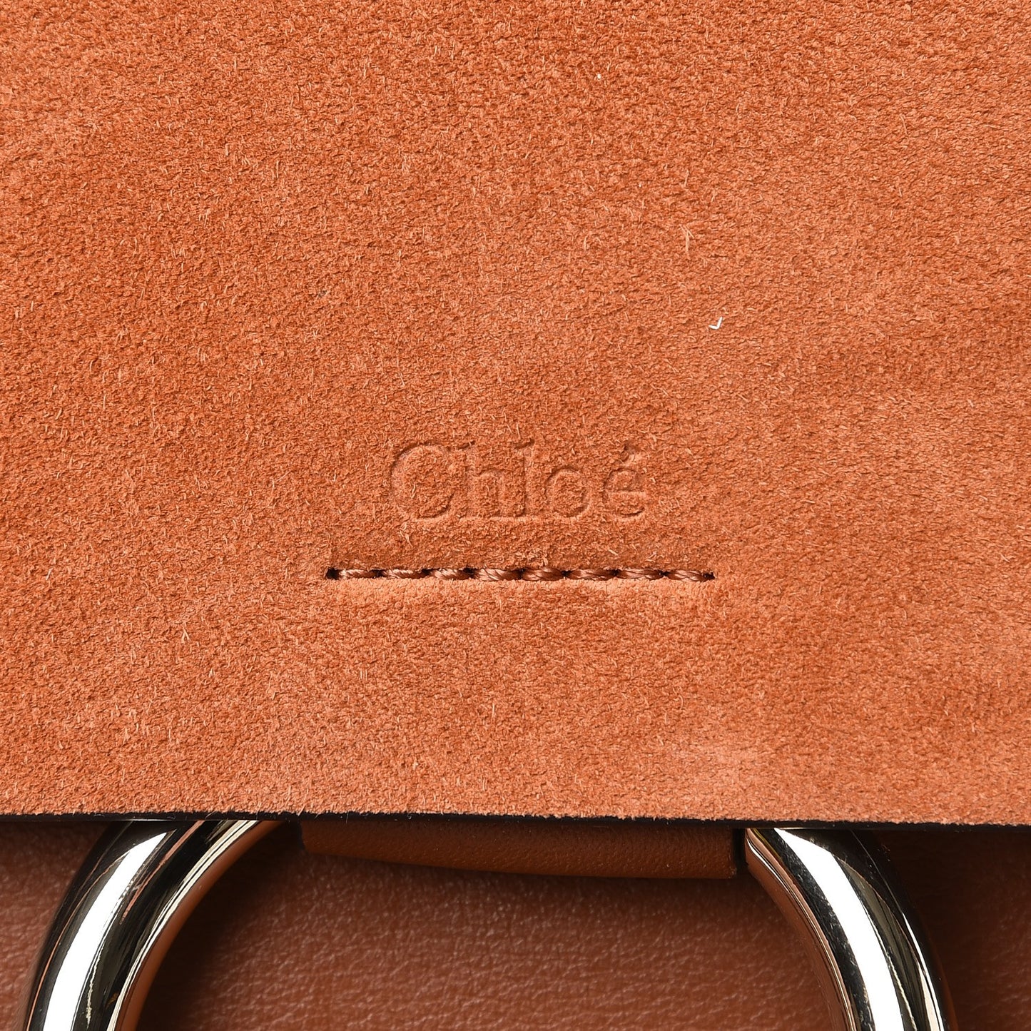Suede Calfskin Small Faye Shoulder Bag Tobacco
