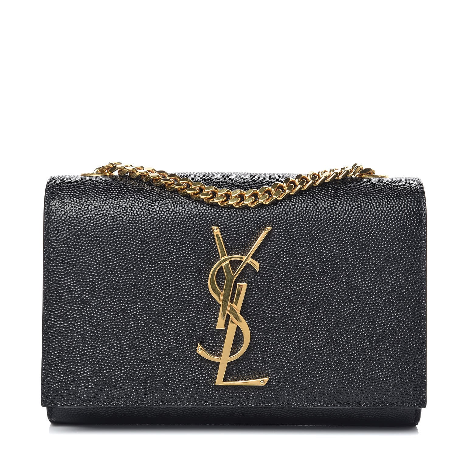Saint Laurent Grain De Poudre Small Monogram Kate Satchel Black 1 of 8