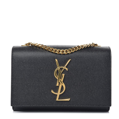 Saint Laurent Grain De Poudre Small Monogram Kate Satchel Black 1 of 8